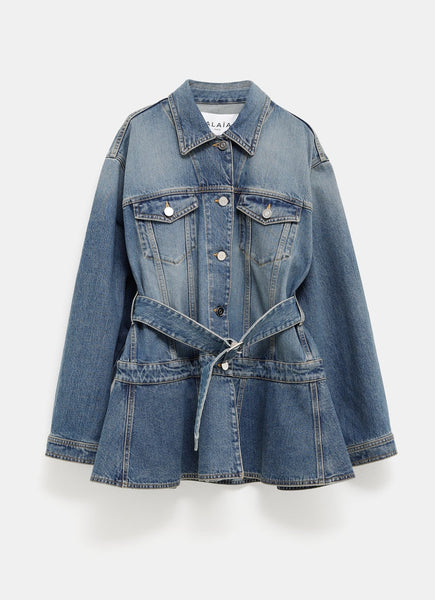 Alaïa | Denim Peplum Jacket at Ekseption - EKSEPTION USA