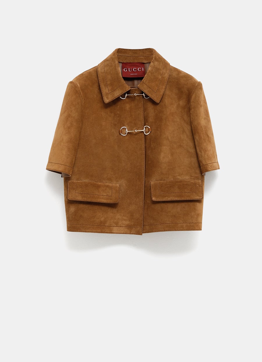 Suede Jacket with Horsebit