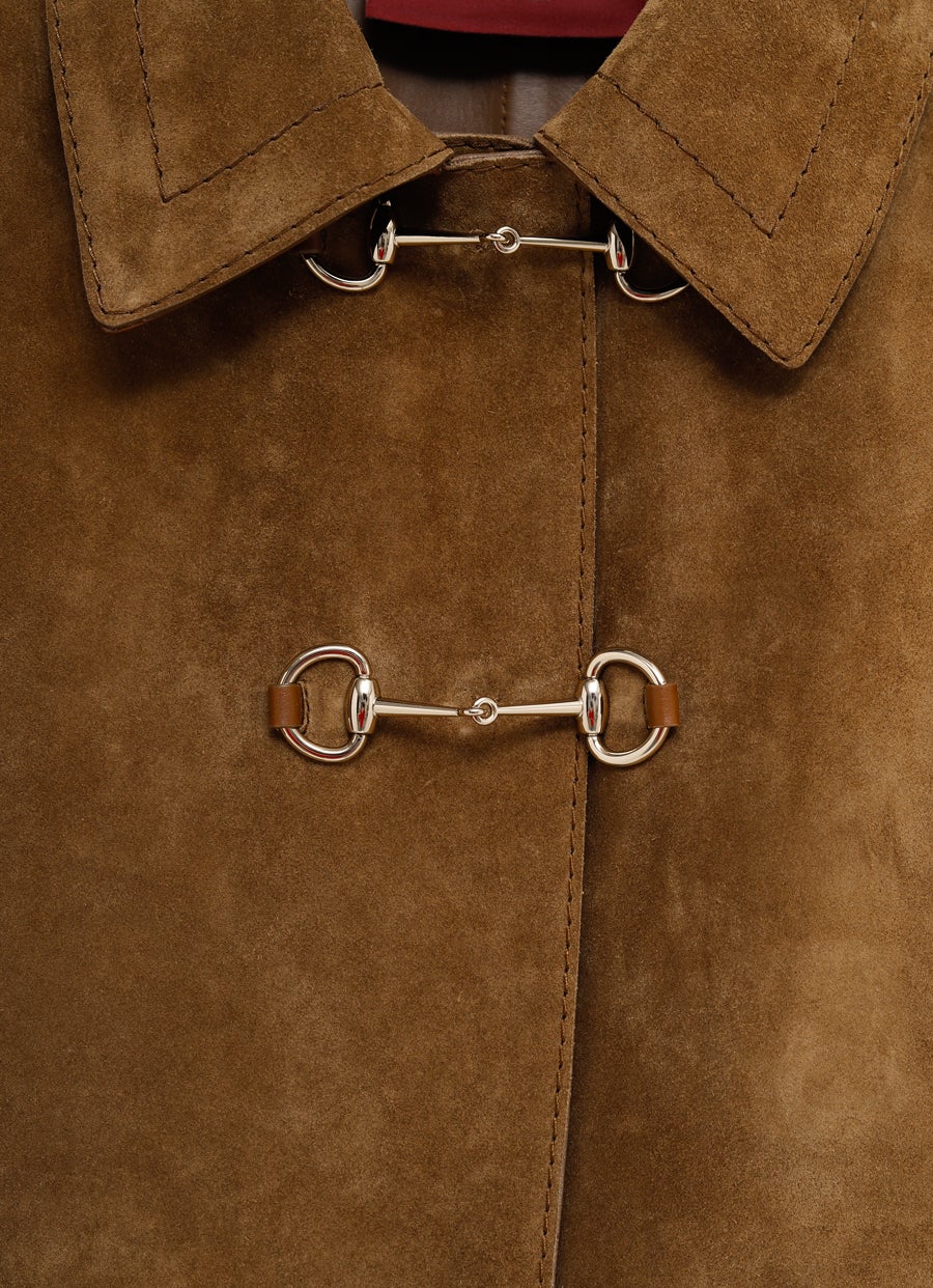 Suede Jacket with Horsebit