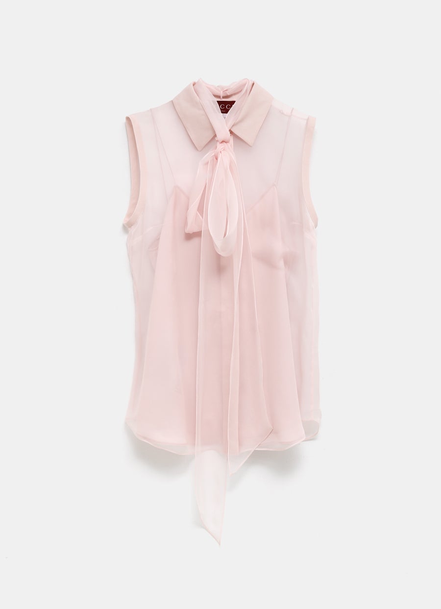 Silk Chiffon Sleeveless Shirt