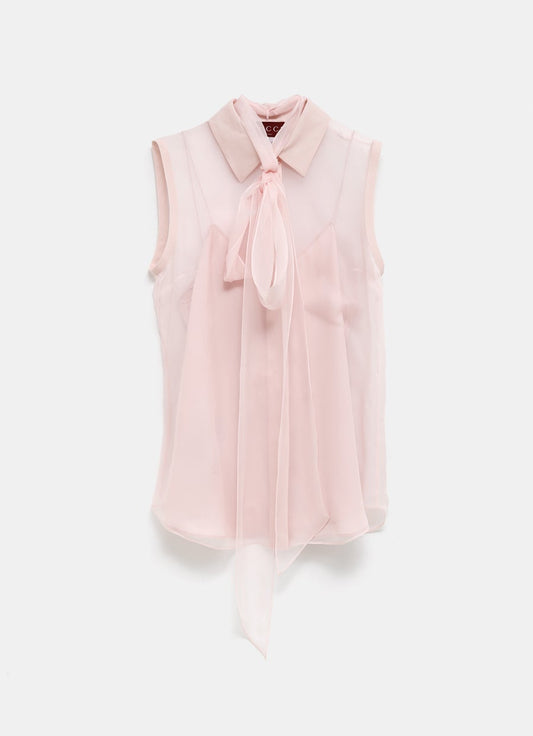 Silk Chiffon Sleeveless Shirt