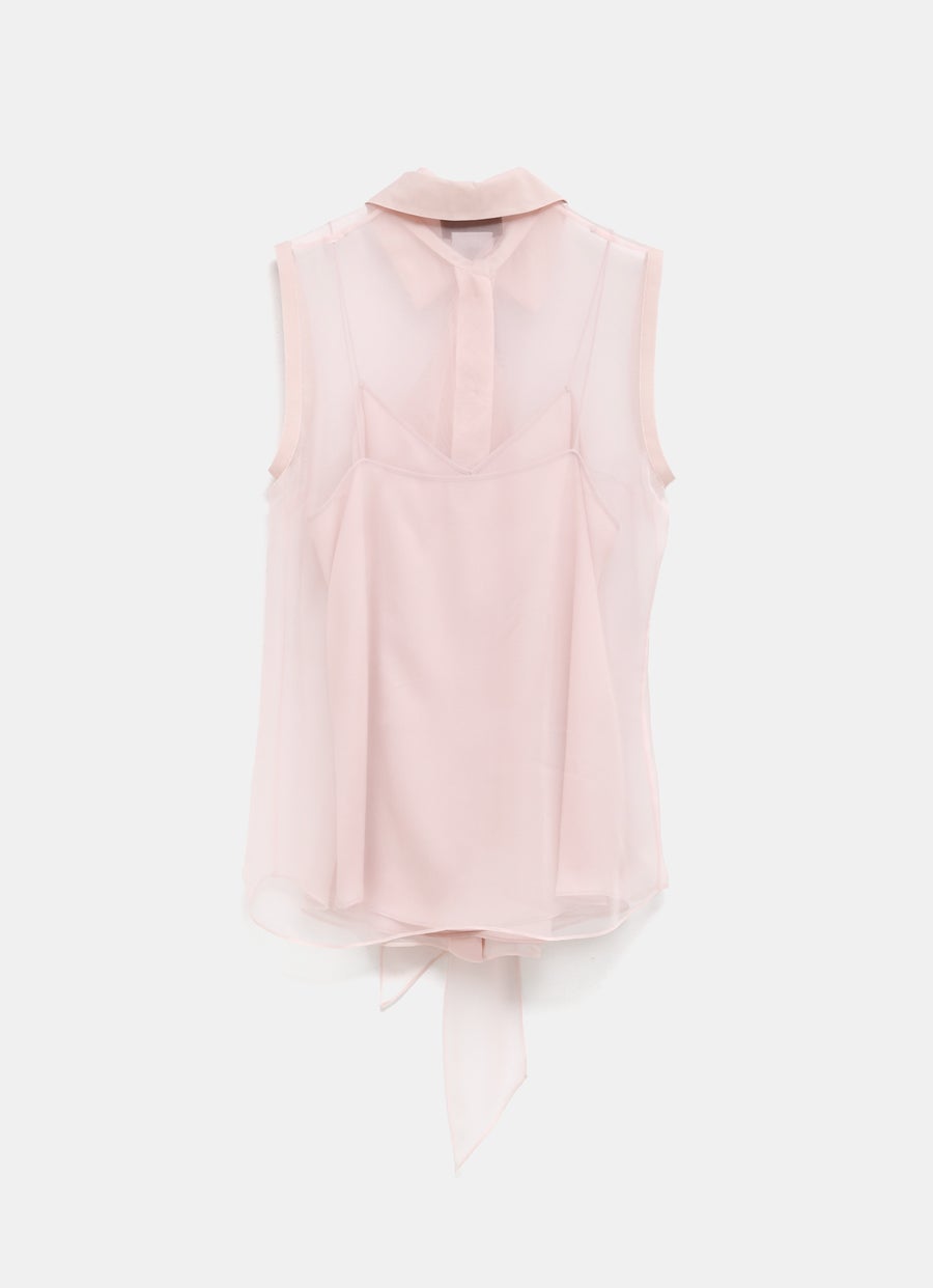 Silk Chiffon Sleeveless Shirt