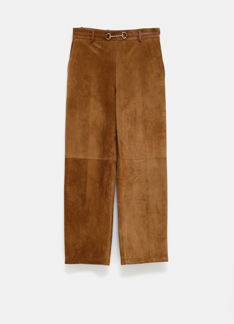 Suede Pant with Horsebit