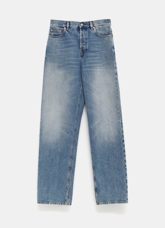 Denim Pants with Gucci Label