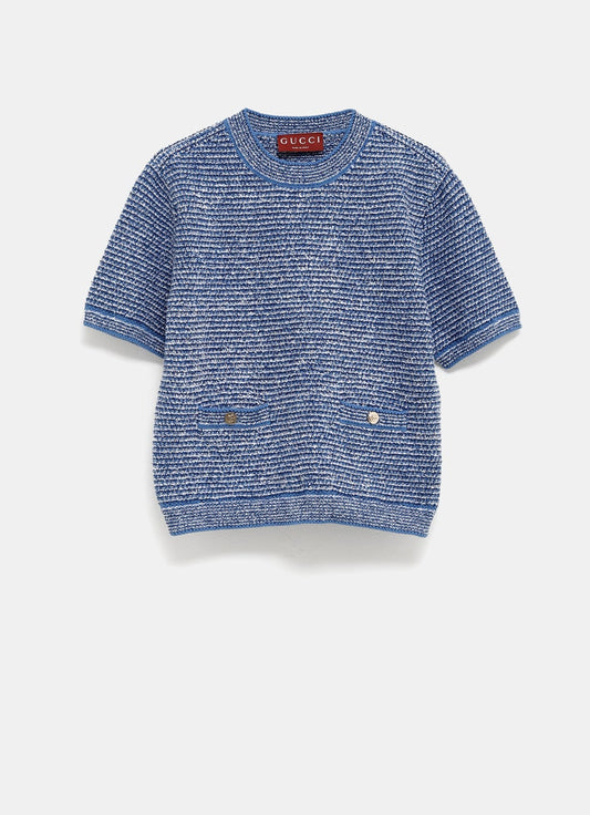 Short Sleeve Sweater with Pockets