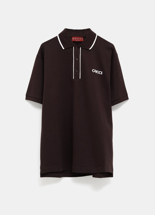 Embroidered Cotton Piquet Polo Shirt