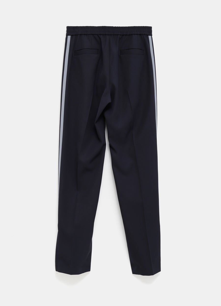 Embroidered Wool Twill Pant