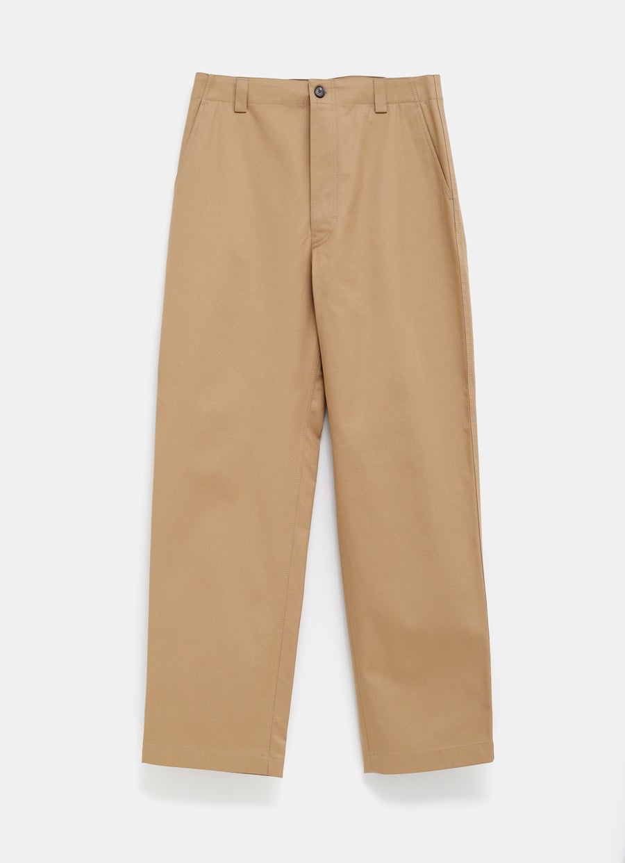 Compact Cotton Twill Pants with Web