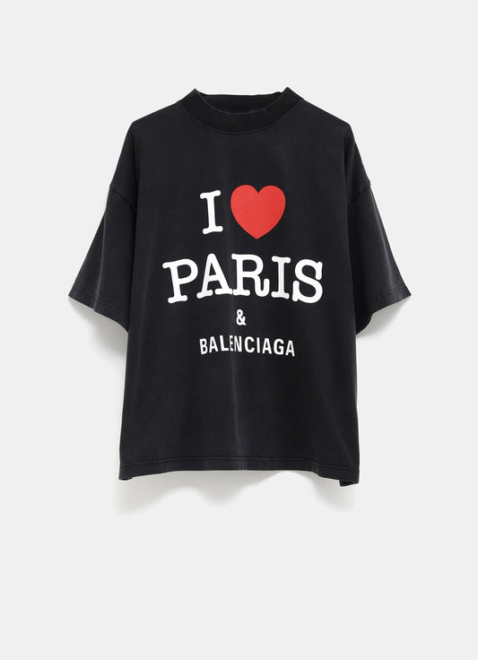 I Love Paris and Balenciaga Cropped T-Shirt