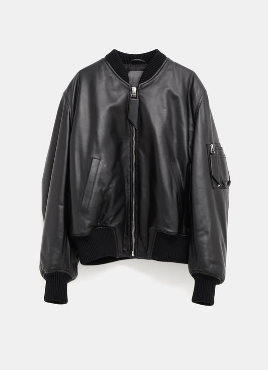 Anja Leather Bomber Jacket