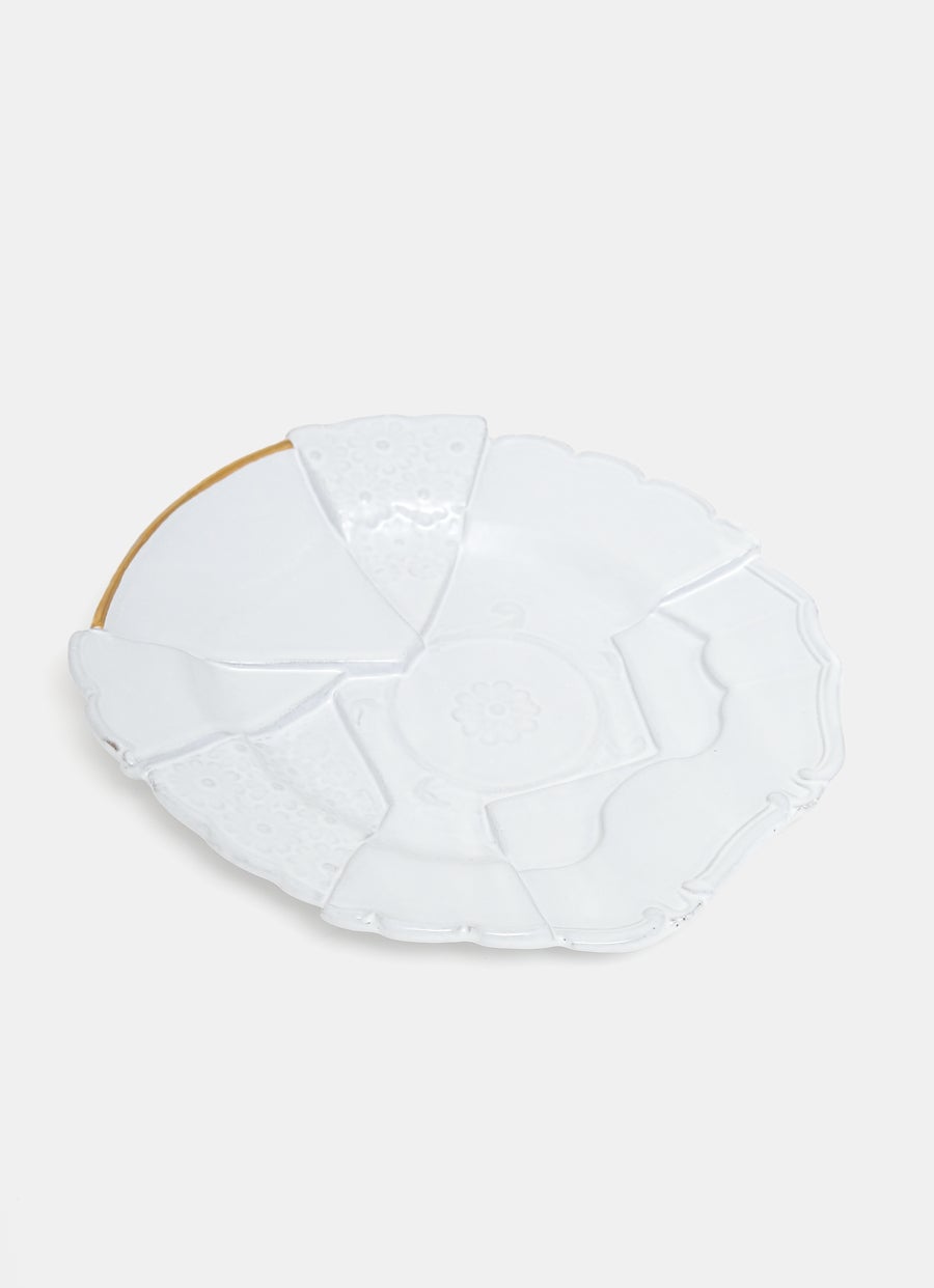 Sacai Patchwork Dinner Plate - Golden Edging