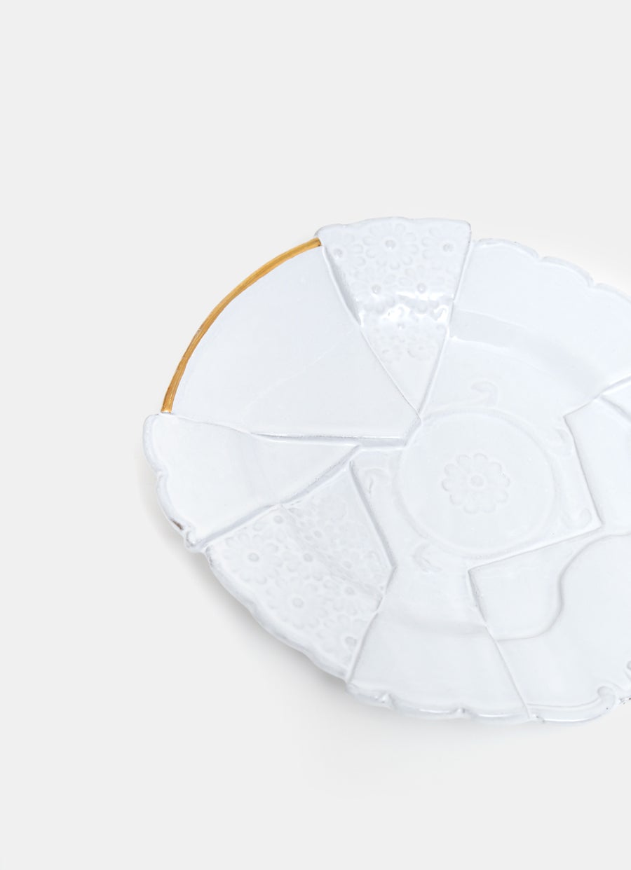 Sacai Patchwork Dinner Plate - Golden Edging