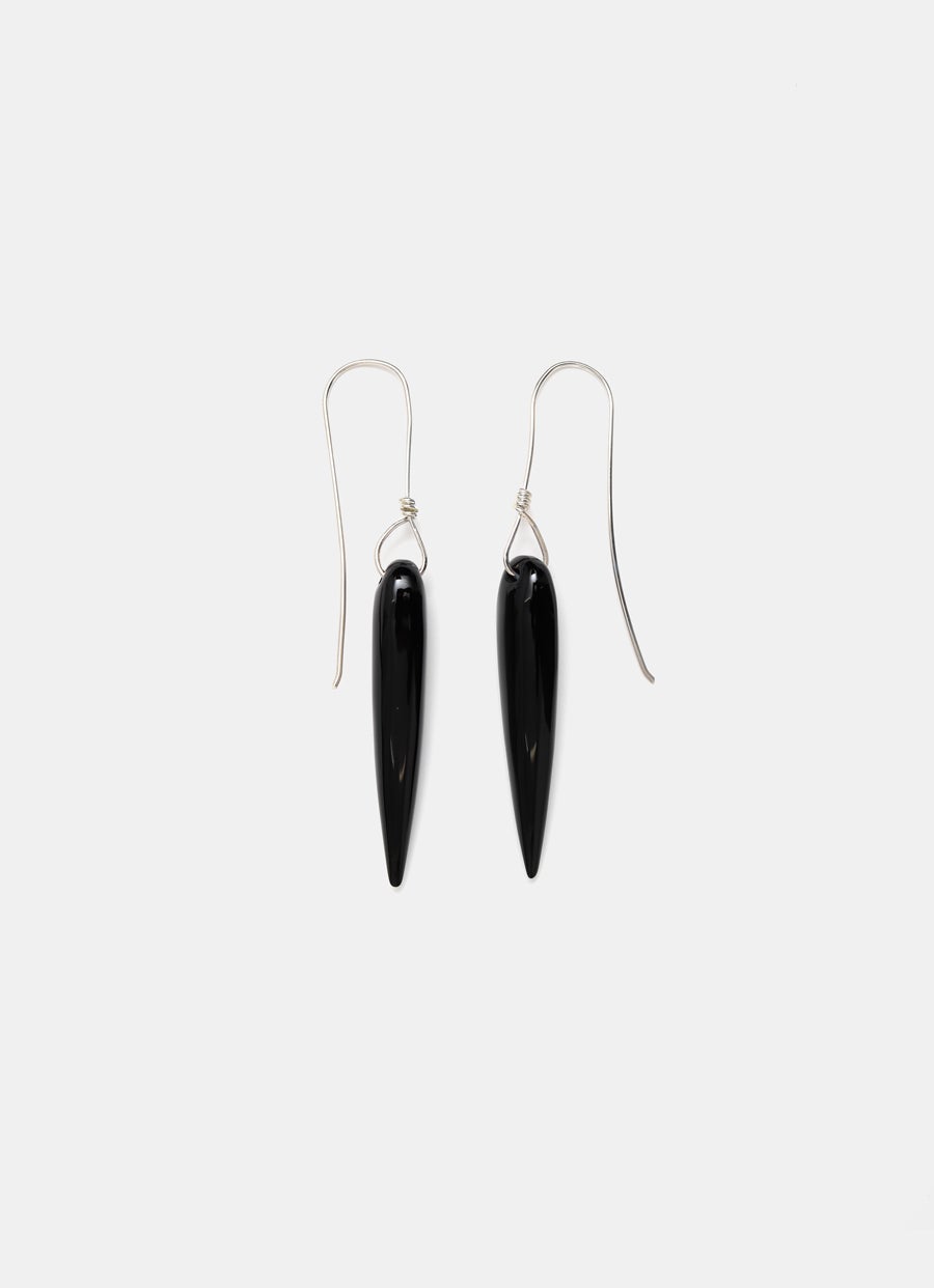 Spear Earrings in Onyx