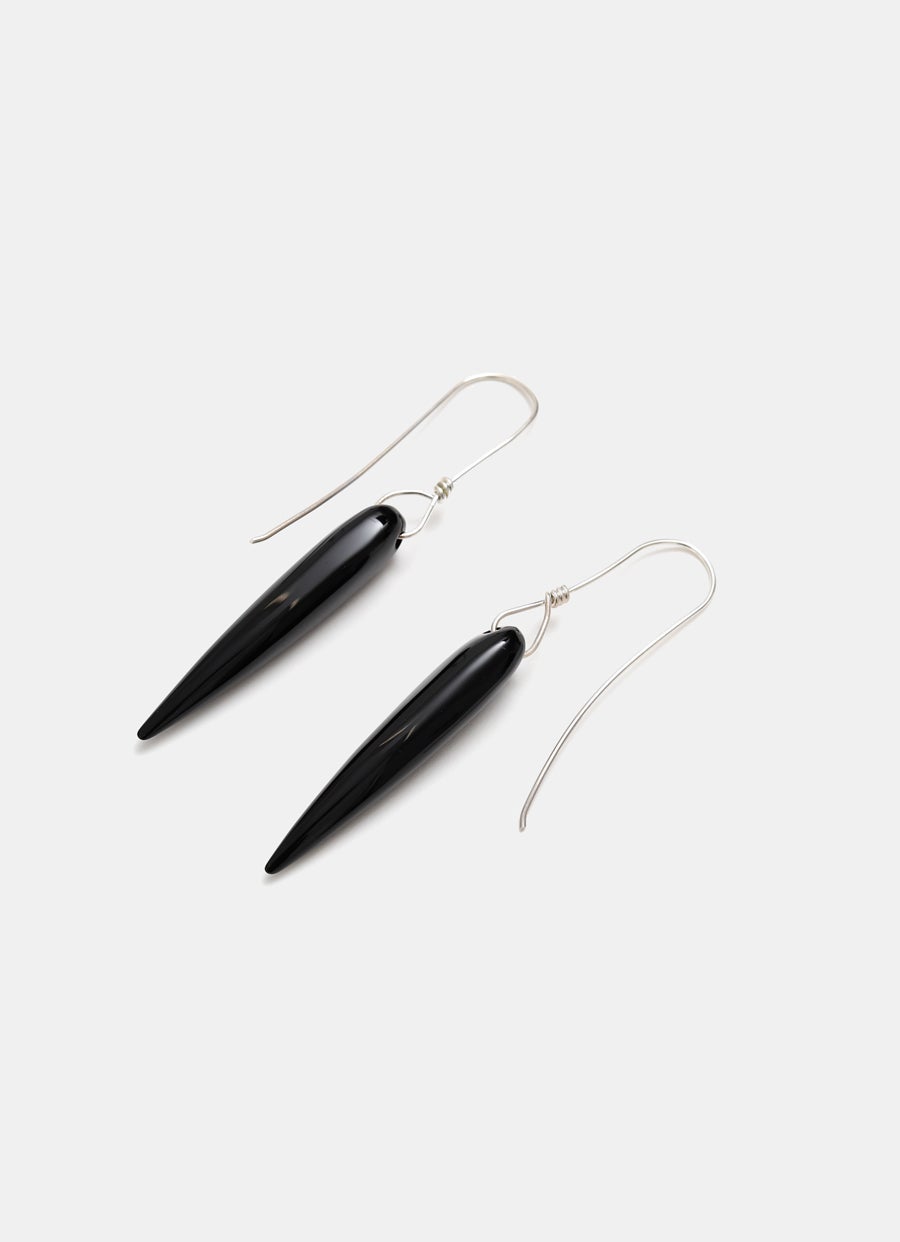 Spear Earrings in Onyx