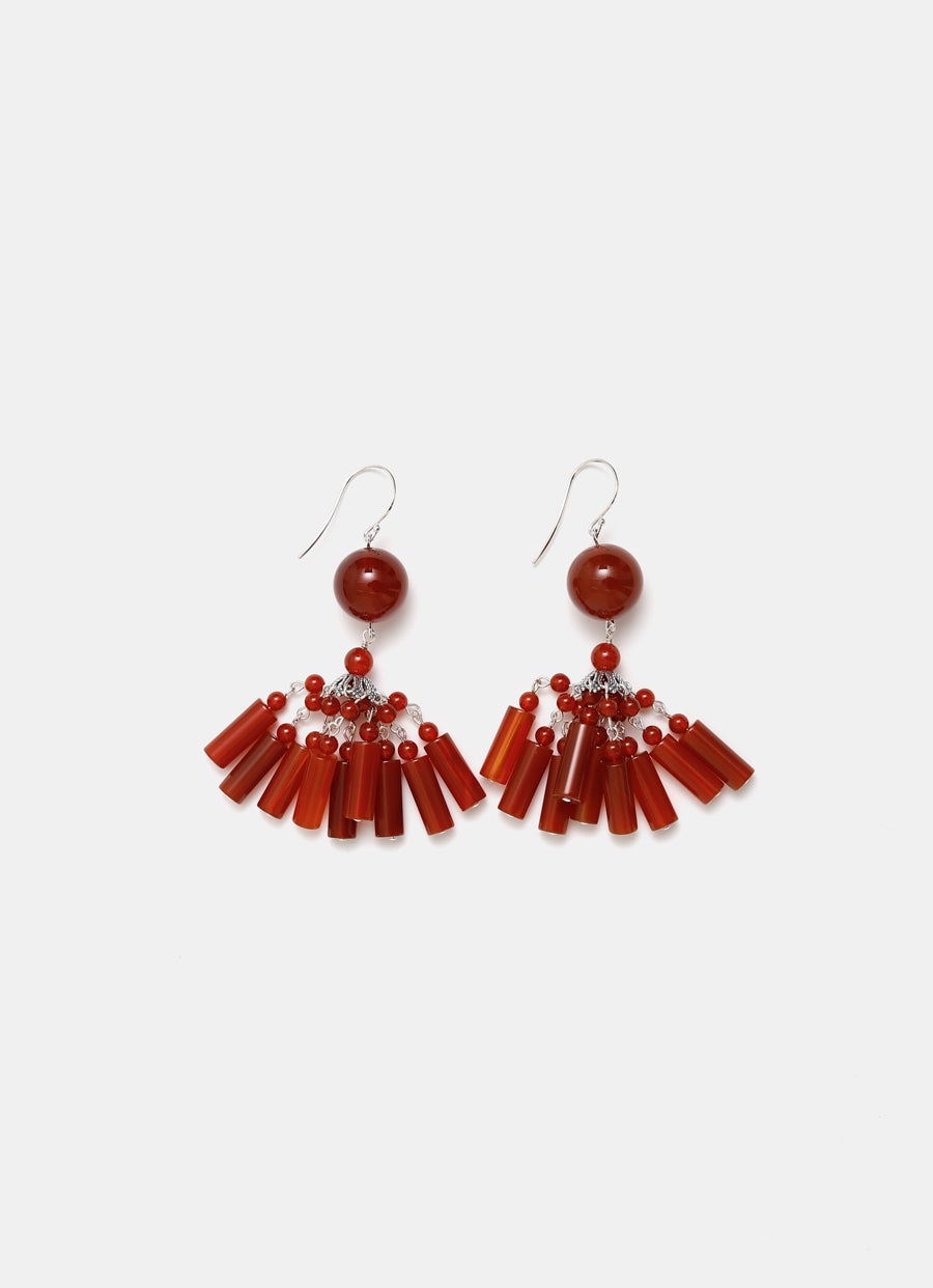 Flamenco Earrings in Carnelian