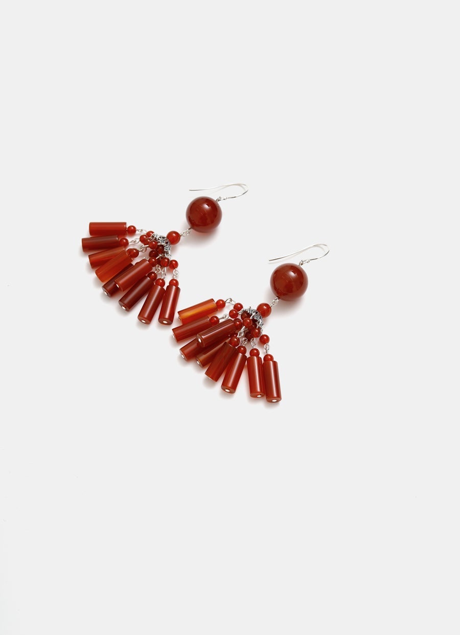 Flamenco Earrings in Carnelian