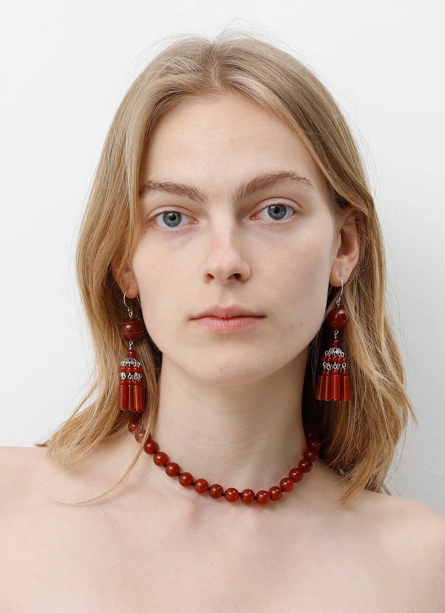 Flamenco Earrings in Carnelian