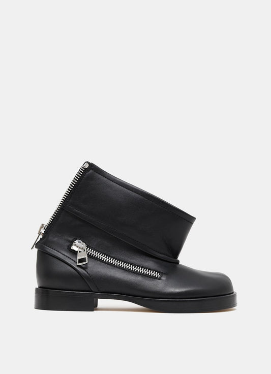 Biker Leather Ankle Boot