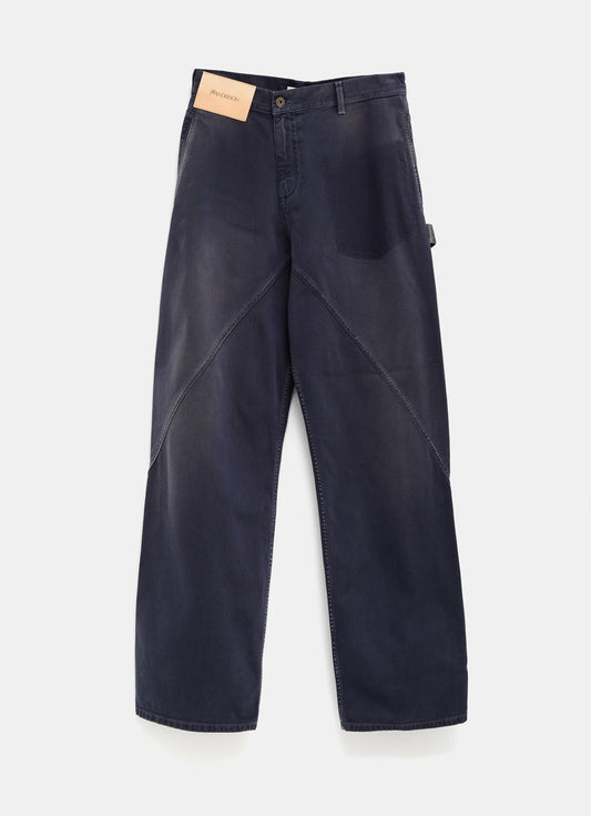 Aged Twisted Workwear Jeans for Men