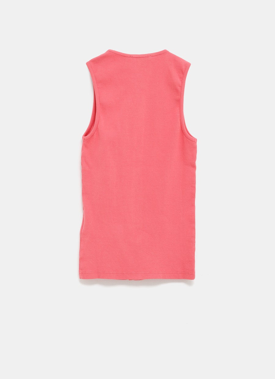 Sleeveless Buttoned Top