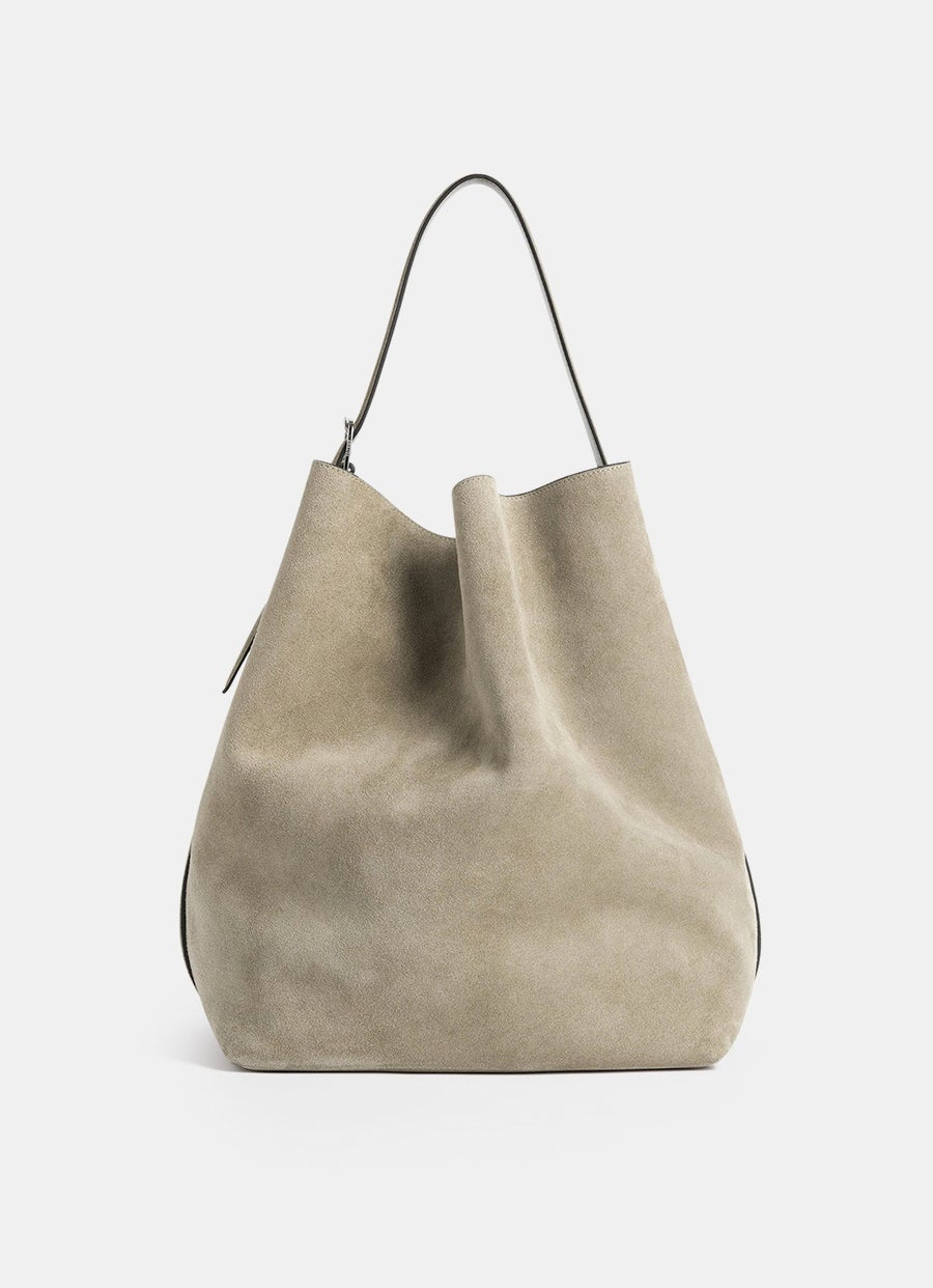 Suede Belted Tote