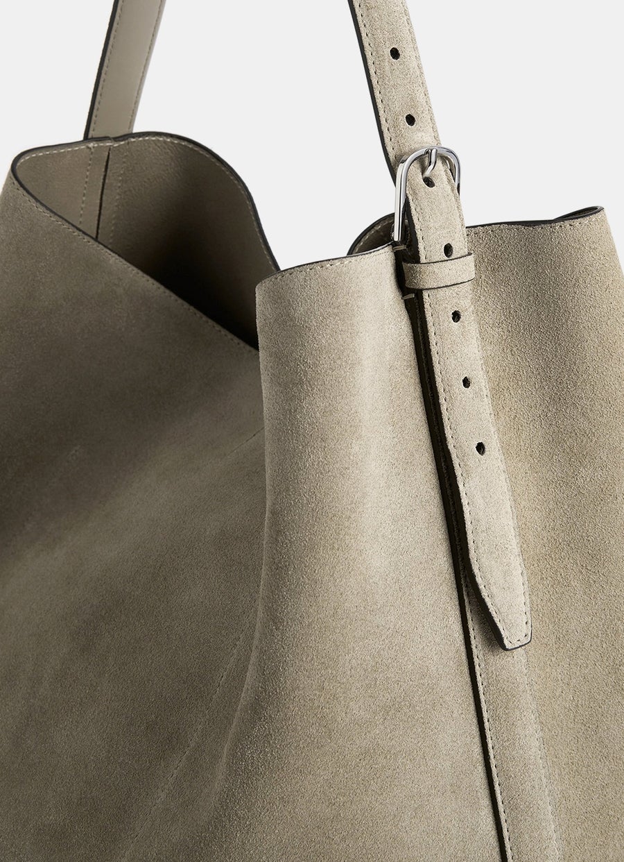 Suede Belted Tote