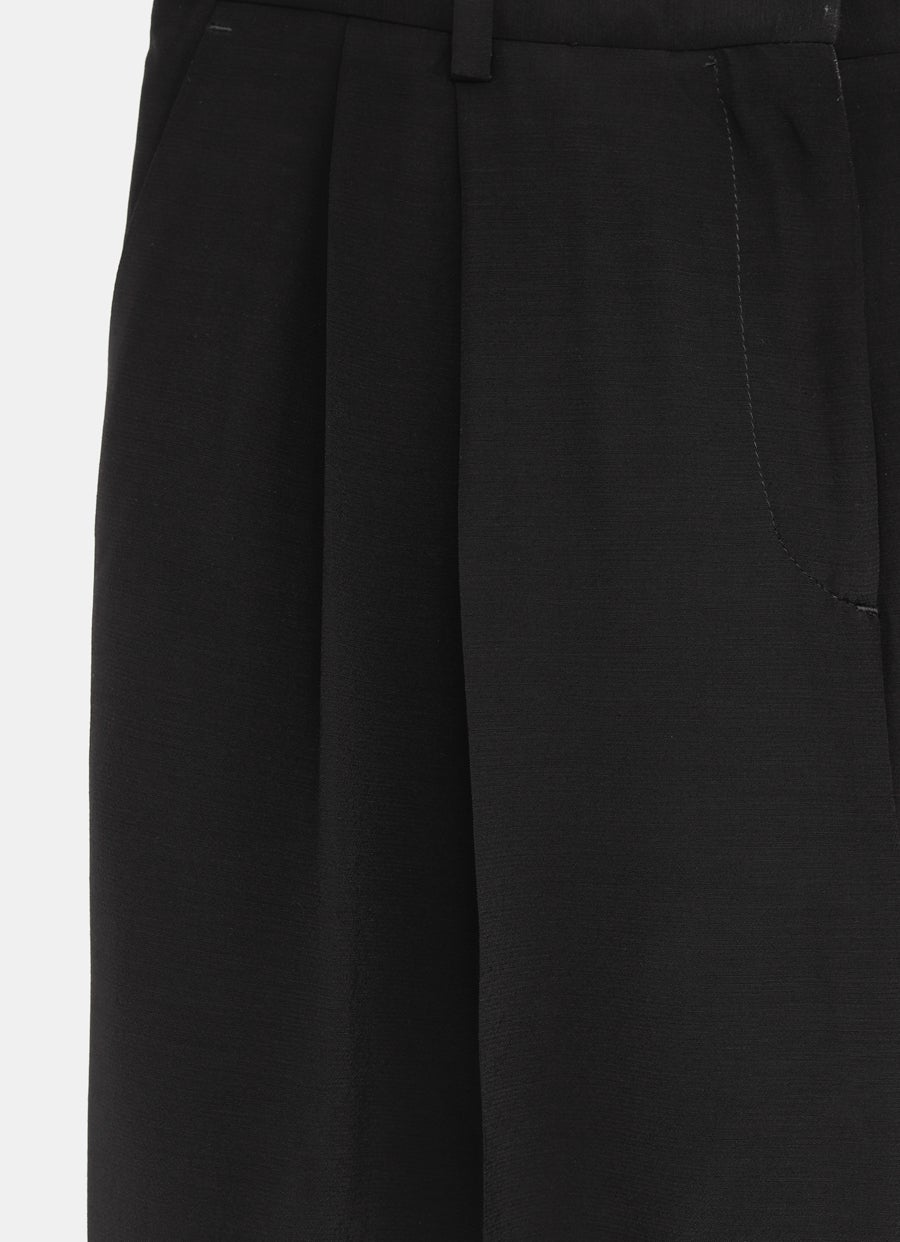 Double-Pleat Straight Trousers