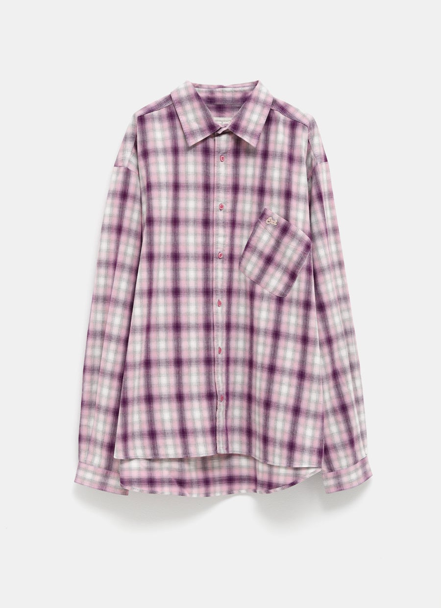 Unisex Purple Plaid Overshirt