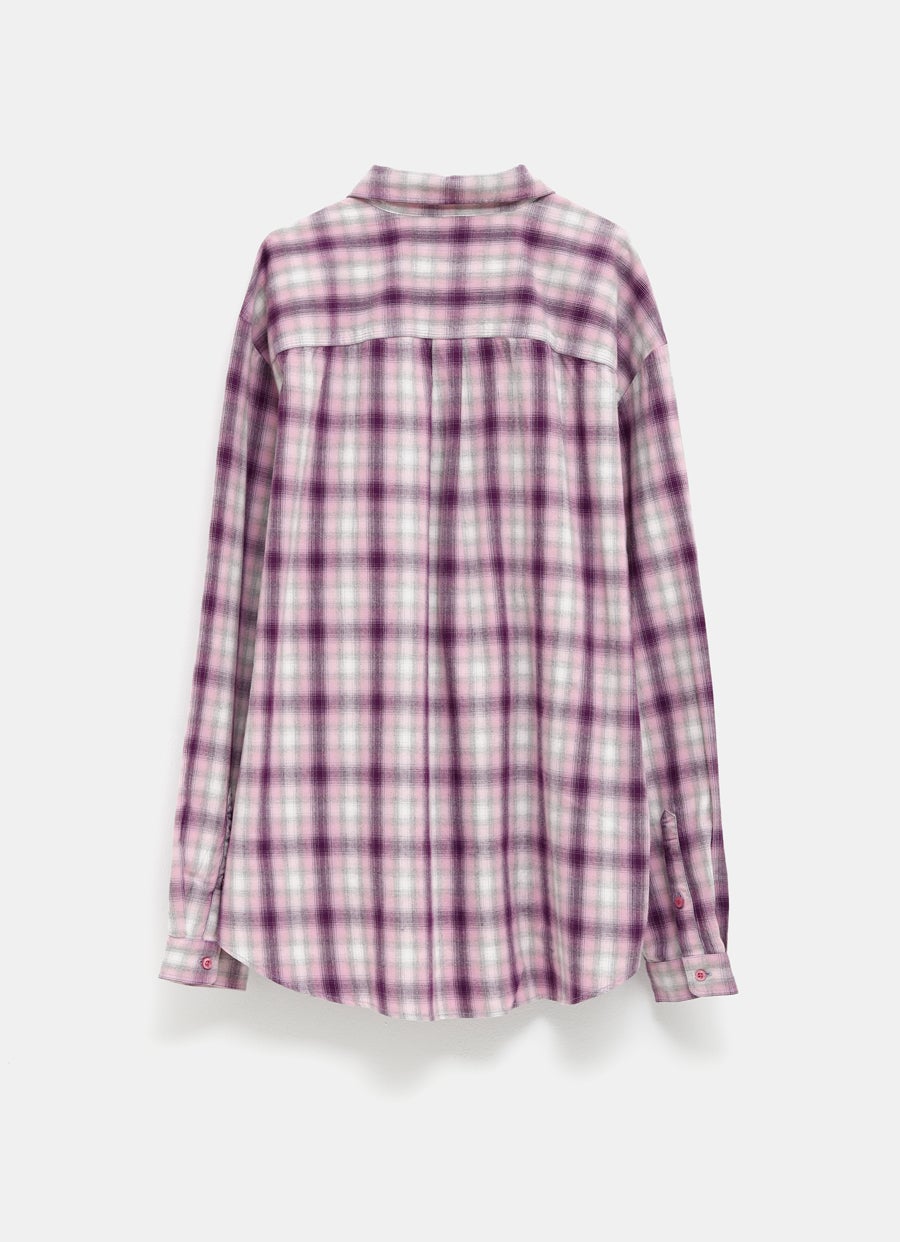 Unisex Purple Plaid Overshirt