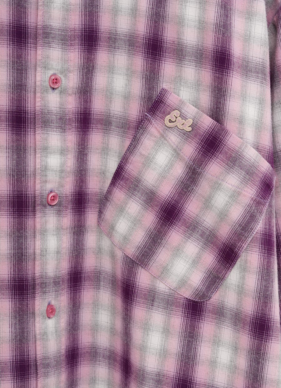 Unisex Purple Plaid Overshirt