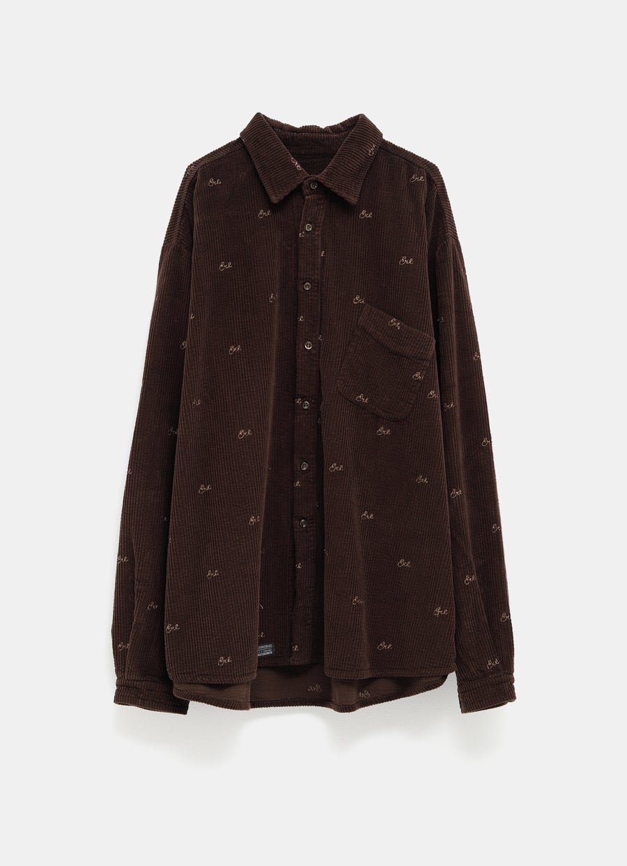 Unisex Erl Embroidered Corduroy Overshirt