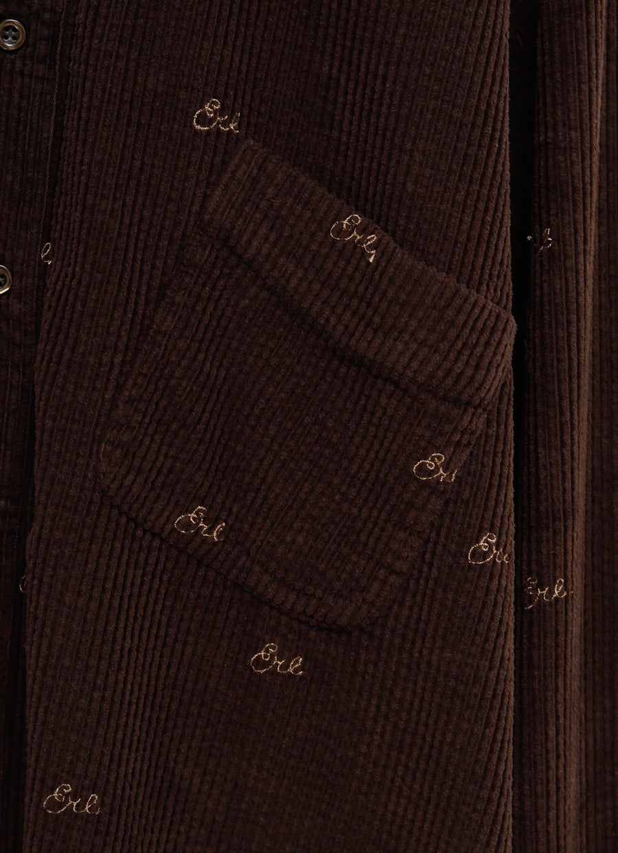 Unisex Erl Embroidered Corduroy Overshirt