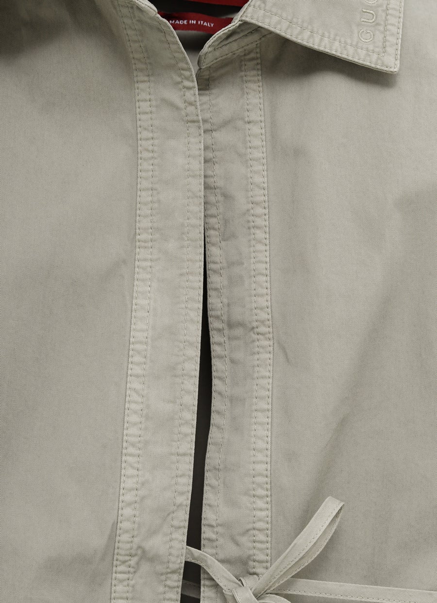 Cotton Twill Shirt with Tie Detail
