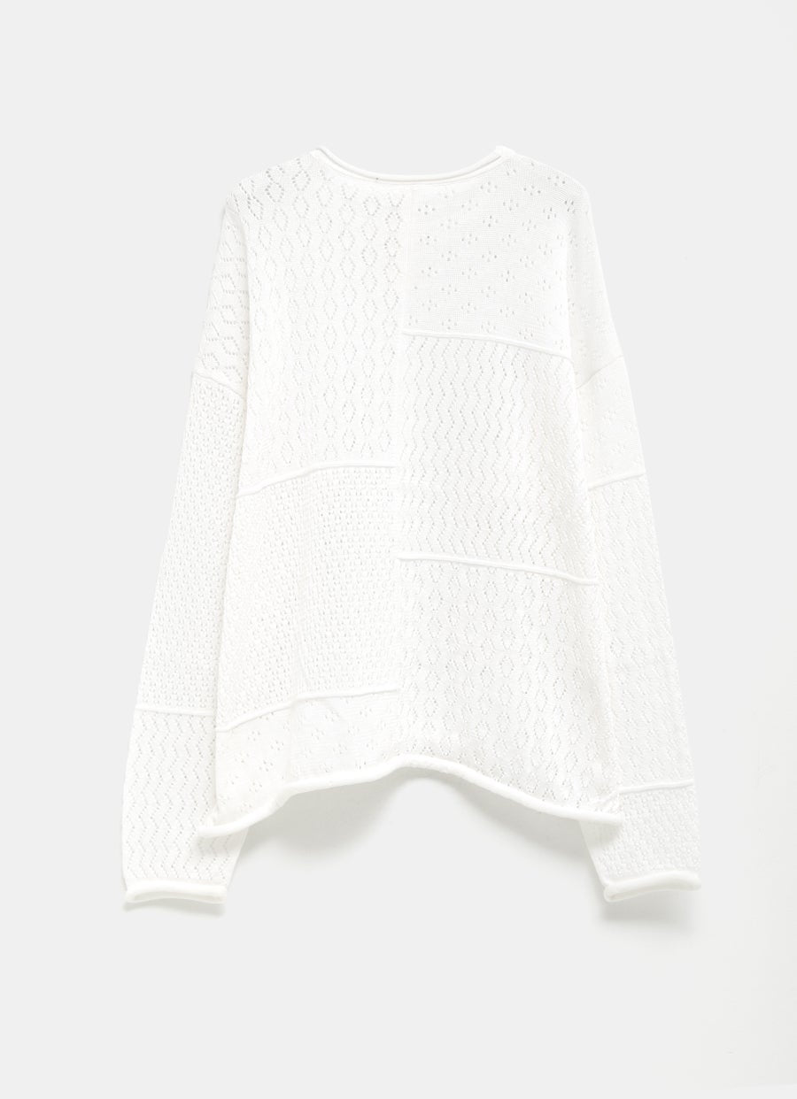 Mix Pointelle Crewneck Sweater