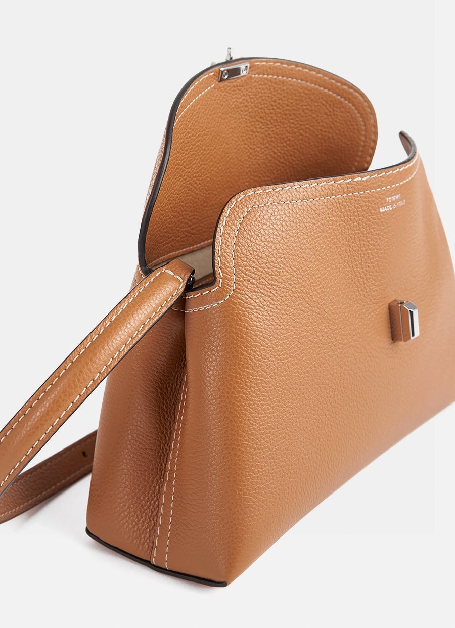 T-Lock Grained-Leather Clutch