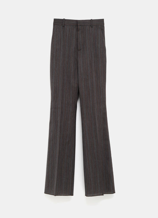 Wool Subtle Stripe Wide Trousers