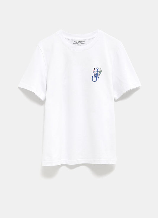 Printed T-Shirt with Anchor Embroidery