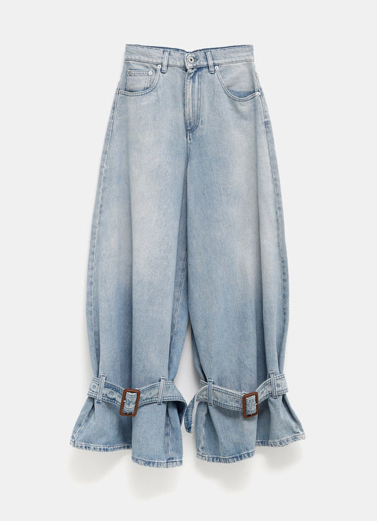 Buckled Cuff Denim Jeans