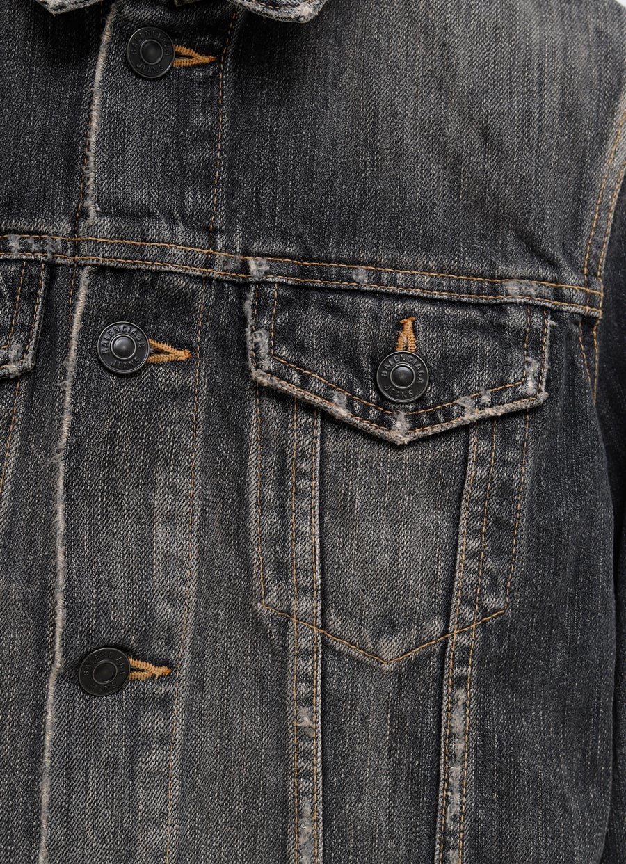 Lace-Up Denim Jacket