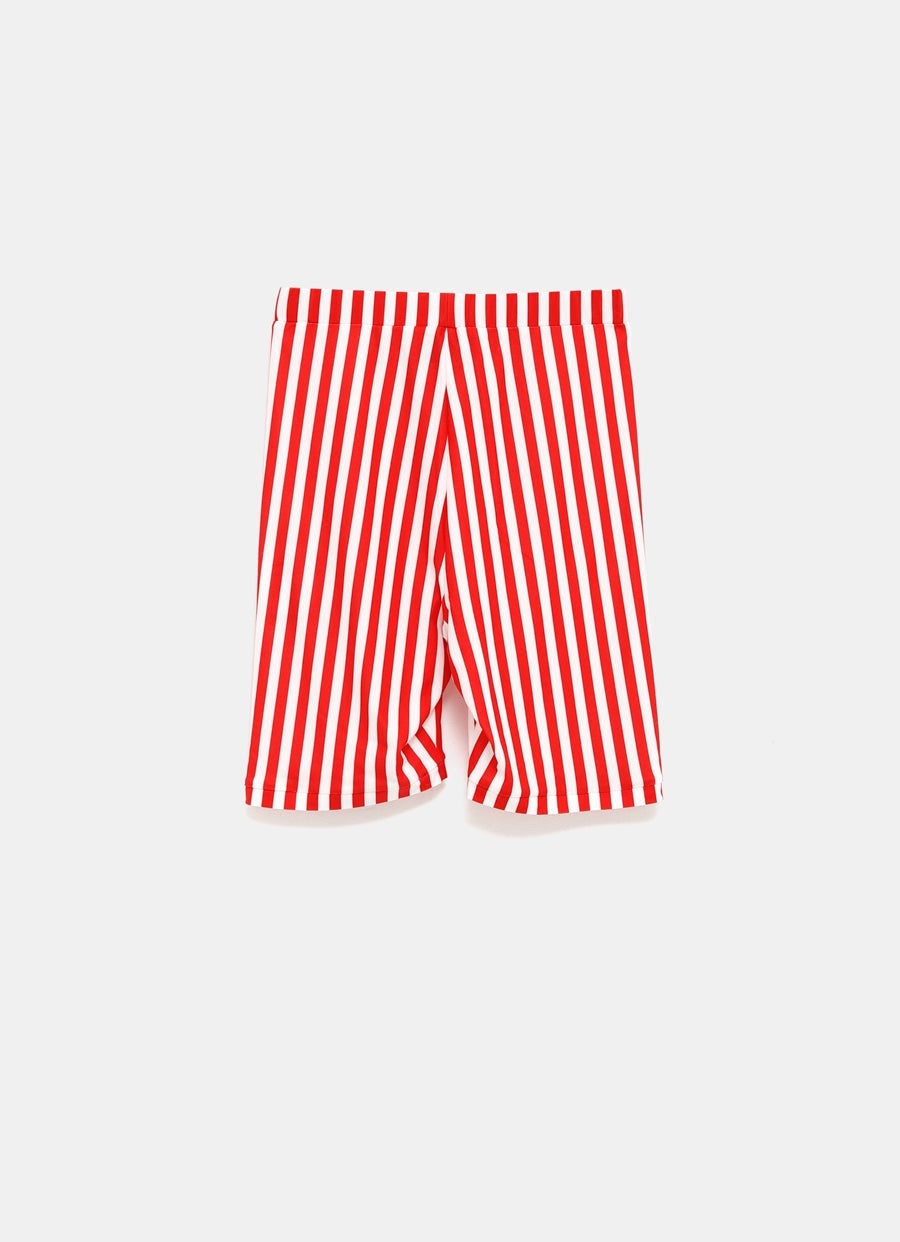 Asymmetric Striped Shorts