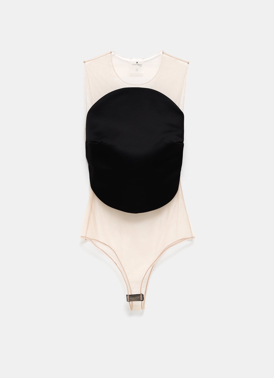 Illusion Circle Satin Bodysuit