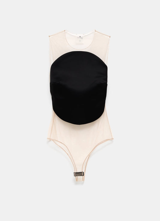 Illusion Circle Satin Bodysuit