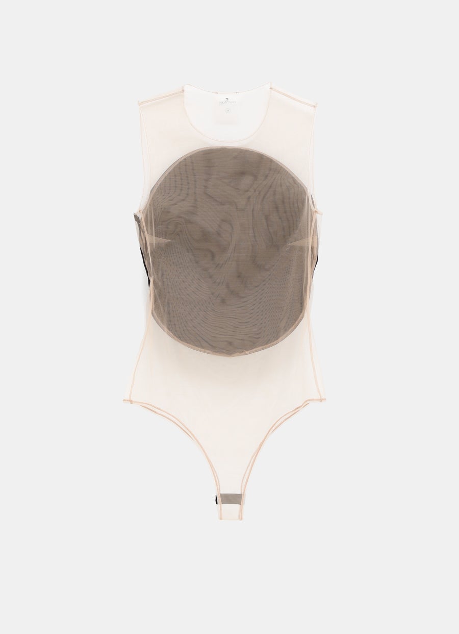 Illusion Circle Satin Bodysuit