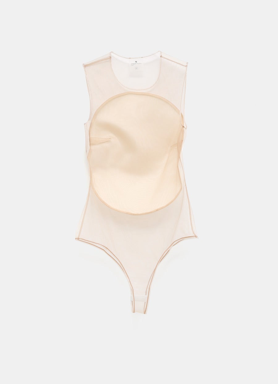 Illusion Circle Satin Bodysuit