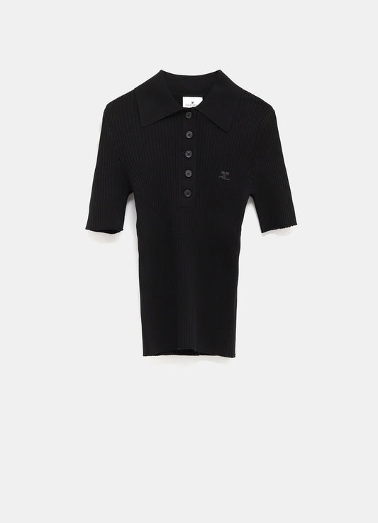 Iconic Rib Knit Polo Shirt