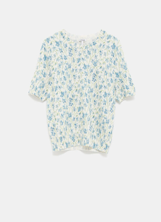 Floral Short Sleeve Sweater