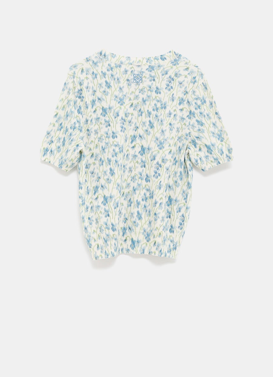 Floral Short Sleeve Sweater