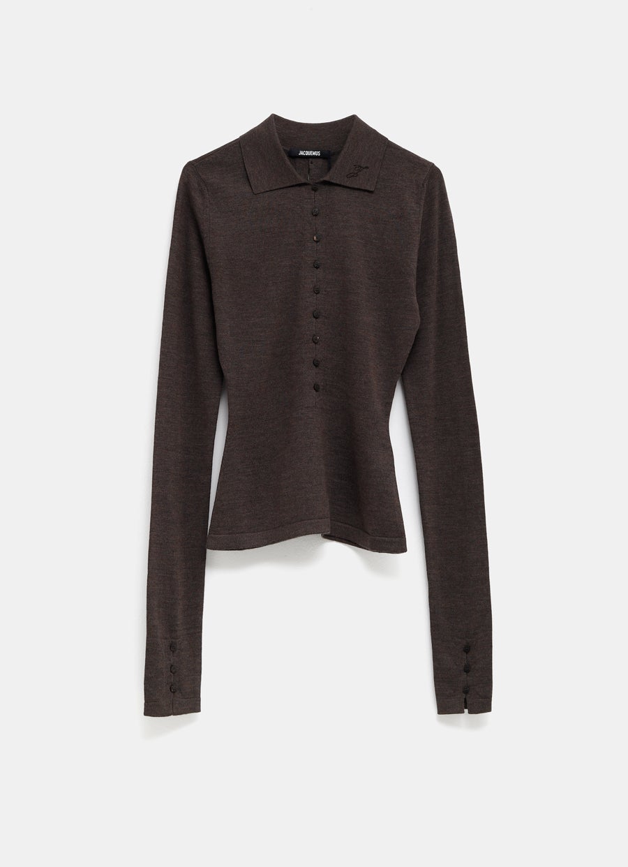 Merino Long-Sleeve Polo Shirt for Women