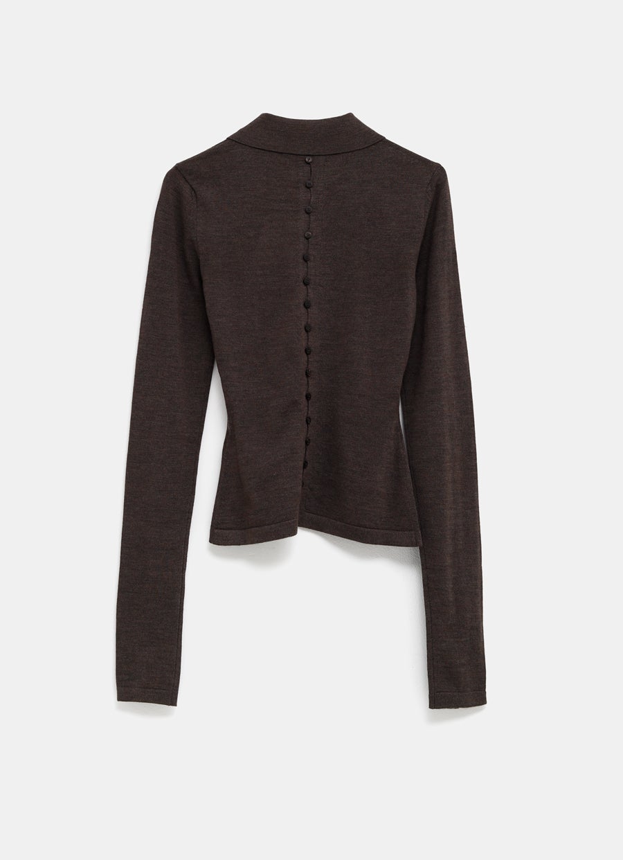 Merino Long-Sleeve Polo Shirt for Women