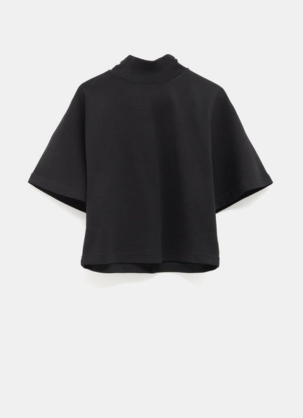 【関税込み】ALAIA T-shirt with high neck ALAÏA BLACK RIBBED COTTON HIGH NECK T SHIRT |ALAÏA US